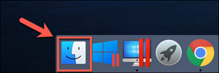 O ícone do Finder no MacOS Dock