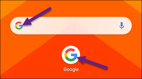 Toque no logotipo do Google.