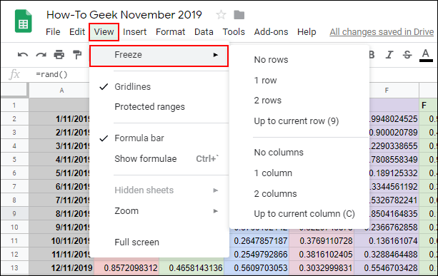 How To Freeze Multiple Rows In Google Sheets