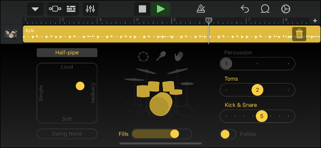 GarageBand Virtual Drummer