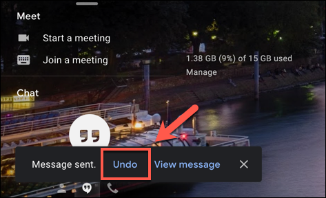Pressione "Desfazer" para recuperar um e-mail enviado do Gmail no canto inferior esquerdo da janela da web do Gmail