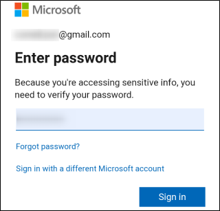 Faça login em sua conta da Microsoft.