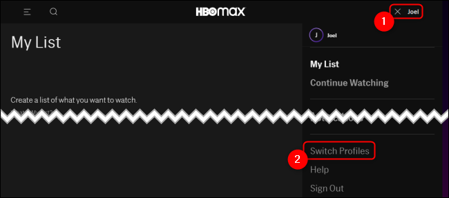 Perfis de switch HBO Max