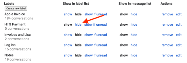 Oculte marcadores pessoais da barra lateral do Gmail
