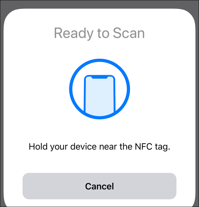 A tela "Pronto para digitalizar" em um iPhone.