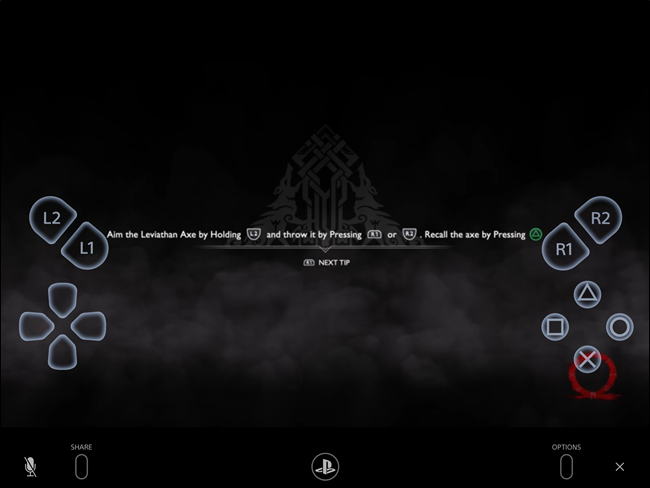 Controles de toque PS4 Remote Play no iPad
