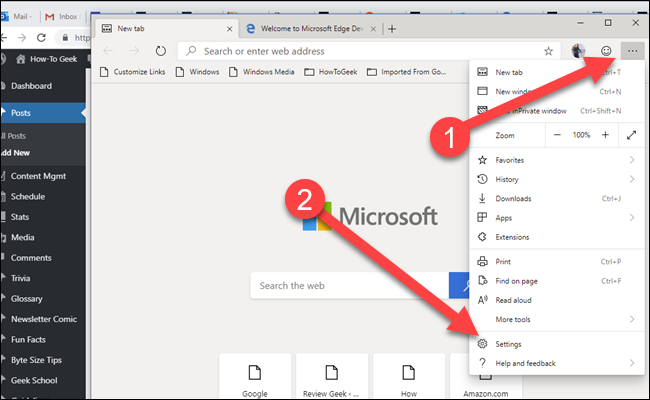 Limite mais opções com chamada para a opção de configurações