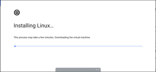 Caixa de diálogo de instalação do Linux para Chromebooks.