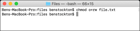 Um uso alternativo de chmod no terminal macOS