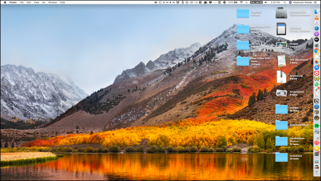 Desktop Mac após personalização