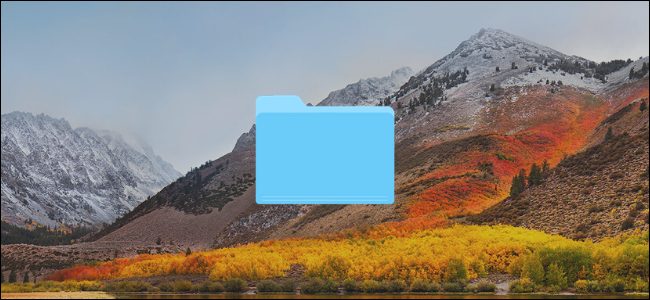 Área de trabalho Mac com um ícone de pasta