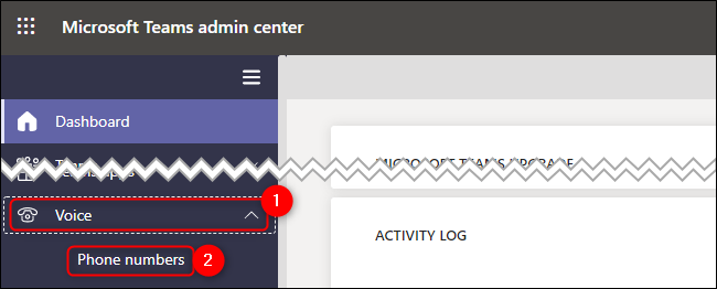 Números de telefone de voz do Microsoft Teams Admin Center