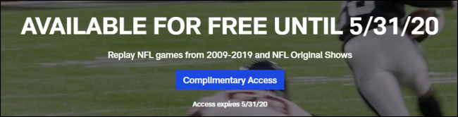 O banner NFL Game Pass Free.