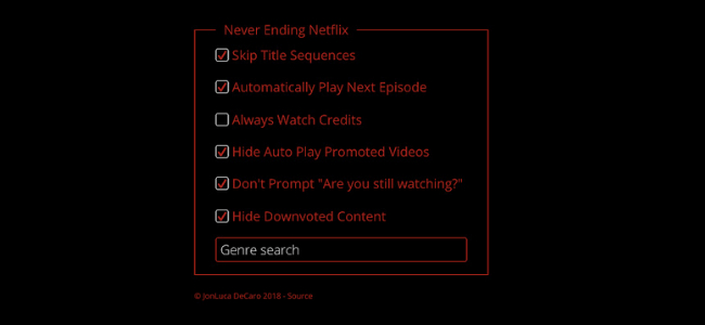 Never Ending Netflix Chrome Extension