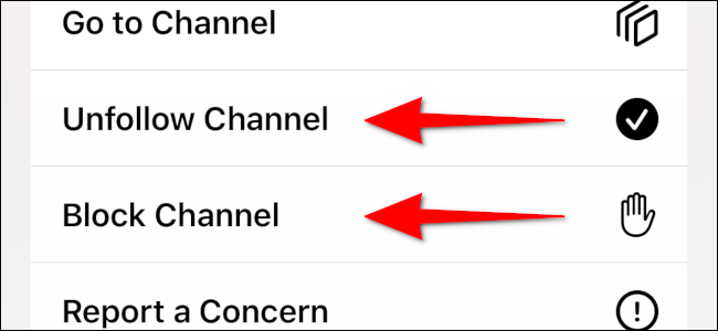  Bloquear ou deixar de seguir canal de um artigo