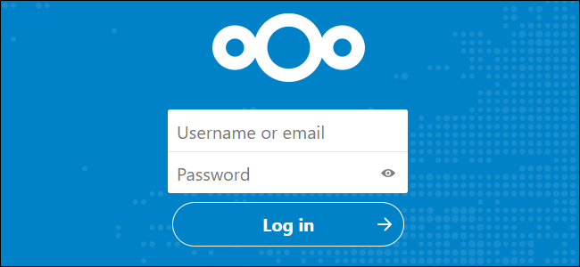 A página de login do Nextcloud.