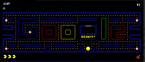 GIF animado de "Pac-Man" na Pesquisa Google.