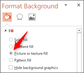 Opção de preenchimento de imagem ou textura