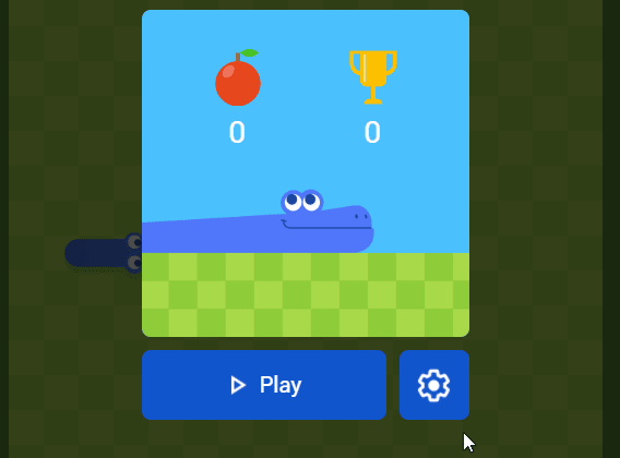 GIF animado do jogo Snake na Pesquisa Google.