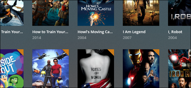 Plex Server mostrando biblioteca de filmes