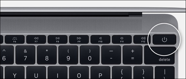 Botão liga / desliga no MacBook Pro sem barra de toque