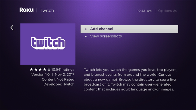 Roku descontinuou o aplicativo oficial Twitch