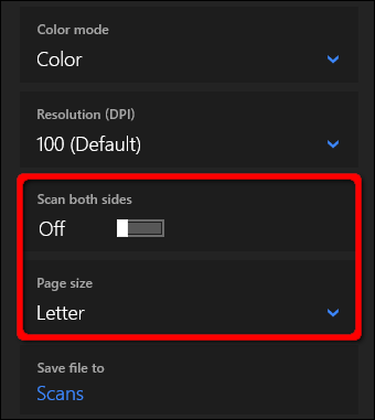 Configurações do Scan App Feeder