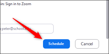 Botão para agendar reunião