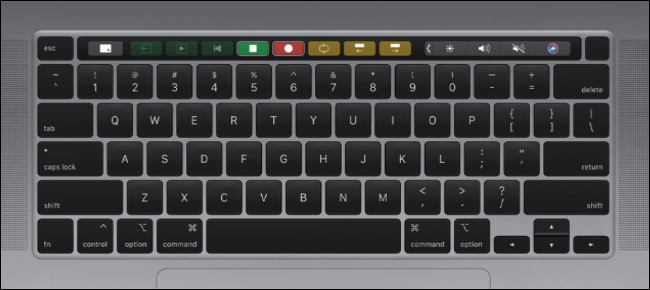 Layout do teclado Apple MacBook Pro de 16 polegadas