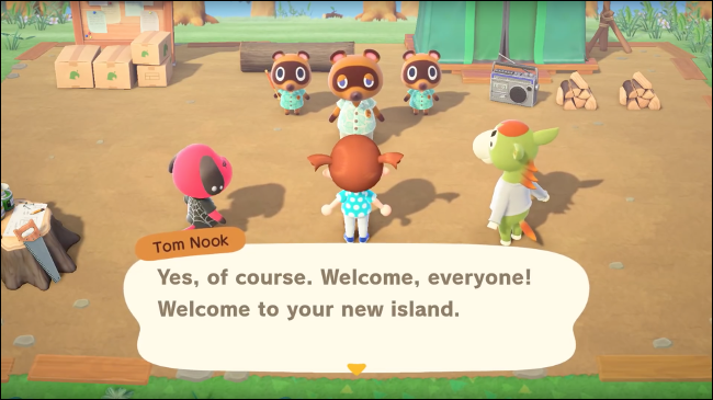 um grupo de animais em Animal Crossing: New Horizons