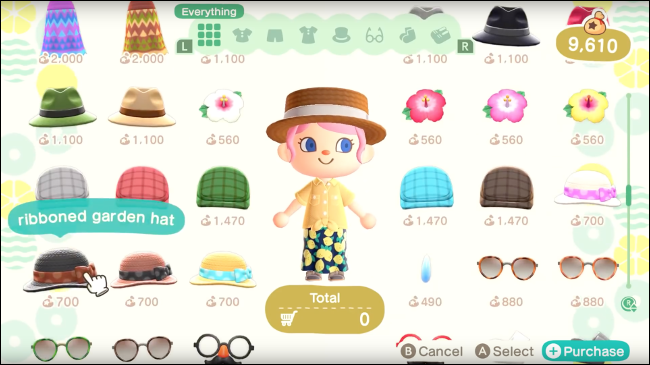 escolhendo uma roupa de avatar em Animal Crossing: New Horizons