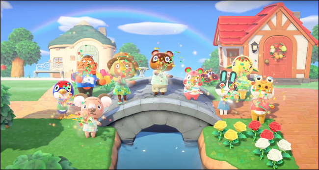 cena em uma ponte no jogo Animal Crossing: New Horizons