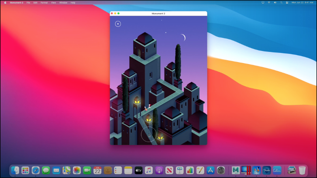 "Monument Valley 2" em execução no macOS via Rosetta 2.