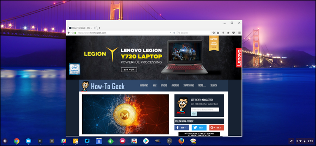 A versão Linux do Firefox em execução no Chrome OS