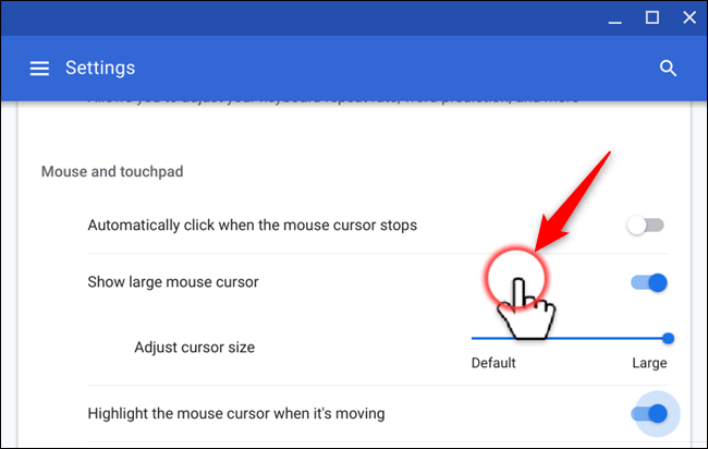 how to change your mouse cursor on chromebook