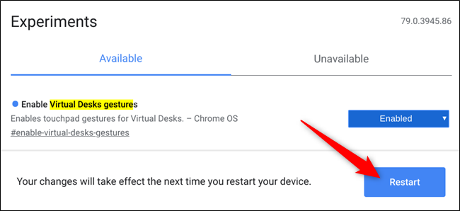 Para que as alterações tenham efeito, clique no botão azul "Reiniciar" na parte inferior do navegador para reiniciar o dispositivo.