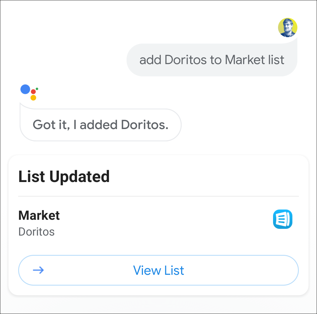 comando lista de compras assistente do google