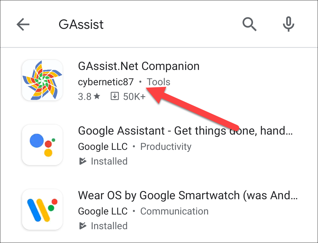 Selecione "GAssist.Net Companion".