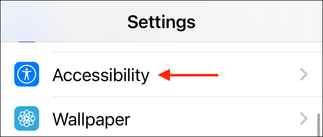 Selecione Acessibilidade em Configurações