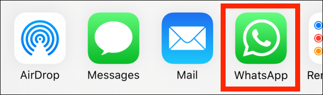 Selecione “WhatsApp”.