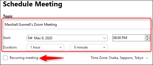 Definir hora e data da reunião