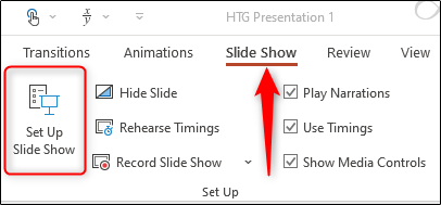 Configurar apresentação de slides