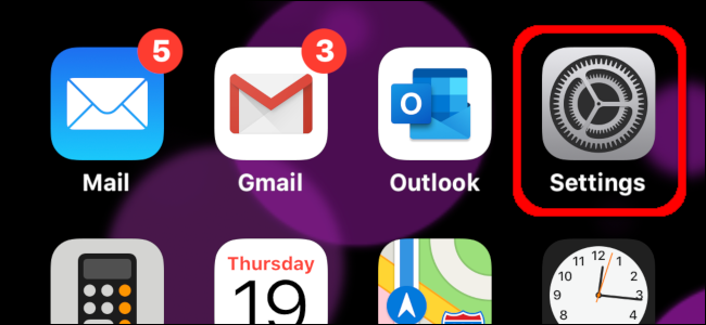 O ícone do aplicativo Configurações em um iPhone