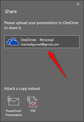 Compartilhar no OneDrive