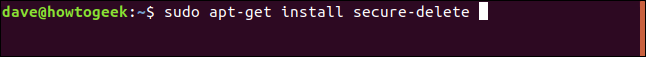 sudo apt-get install secure-delete em uma janela de terminal