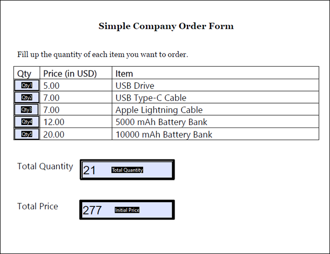 Adobe Acrobat Simple Form