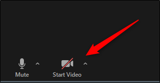 Botão Iniciar vídeo na chamada de Zoom