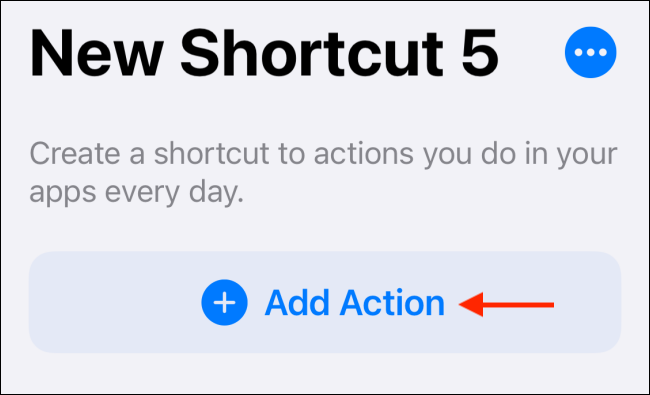 Toque em "Adicionar ação".