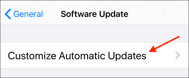 Toque em Personalizar atualizações automáticas