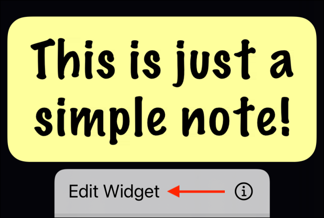 Toque em Editar widget